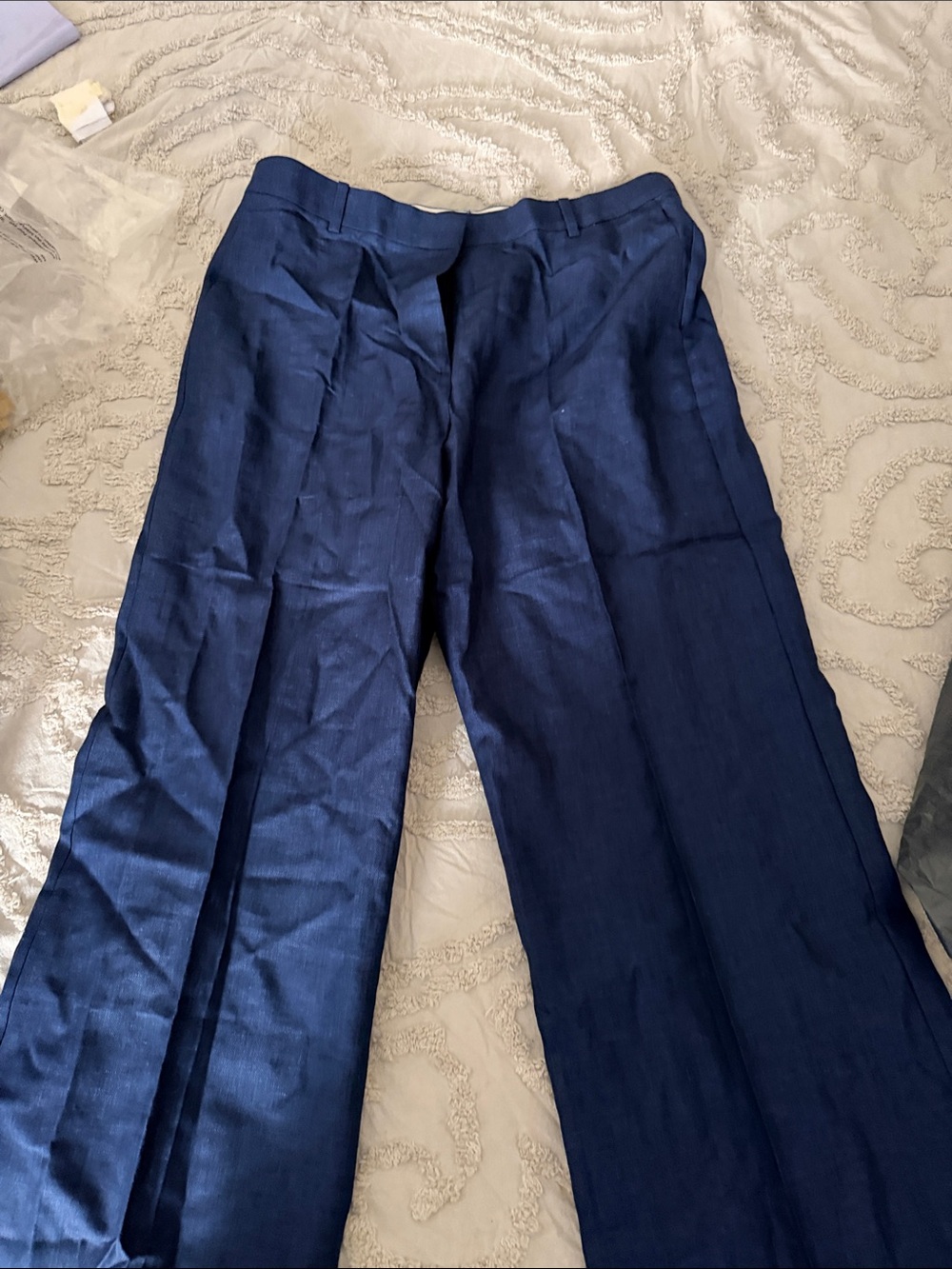 Ann Taylor Dark Navy Dress Pants - Pleated Straight Leg